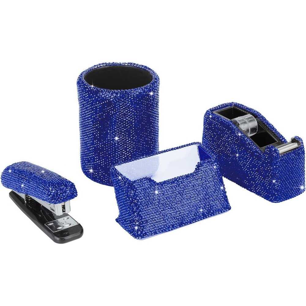 NEW Sparkling Bling Swarovski Crystal Rhinestone Desk Set: Black +Gift! - Picture 15 of 16